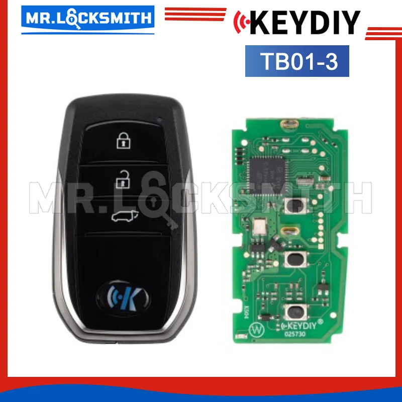 KEYDIY KD TB01-3 Universal Smart Remote Key 3 Buttons with 8A Transponder Compatible with Toyota Lexus Type