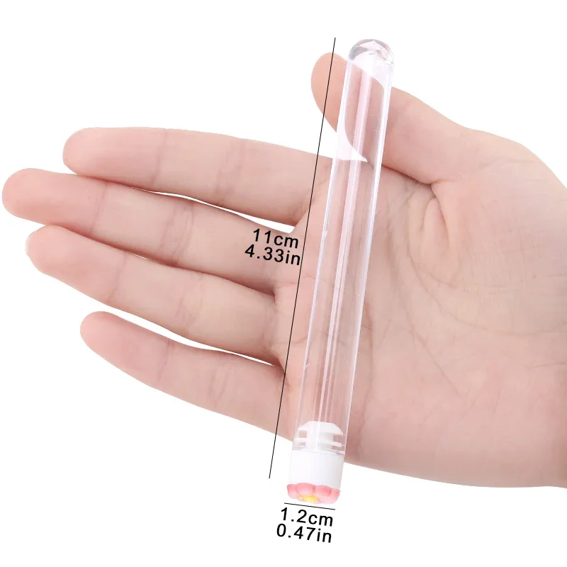 Tubo de escova de cílios reutilizável, varinhas descartáveis para rímel, escova de sobrancelha com broca de resina de cílios, recipiente de escovas substituíveis, 20 peças