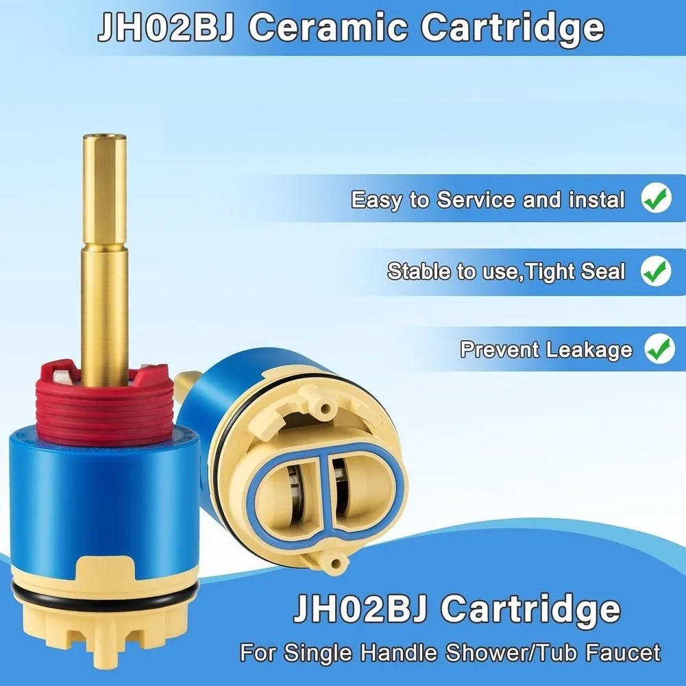 JH02BJ Single Handle Shower Cartridge Replacement for Tub and Shower For Faucets with Porcelain Brass Durability