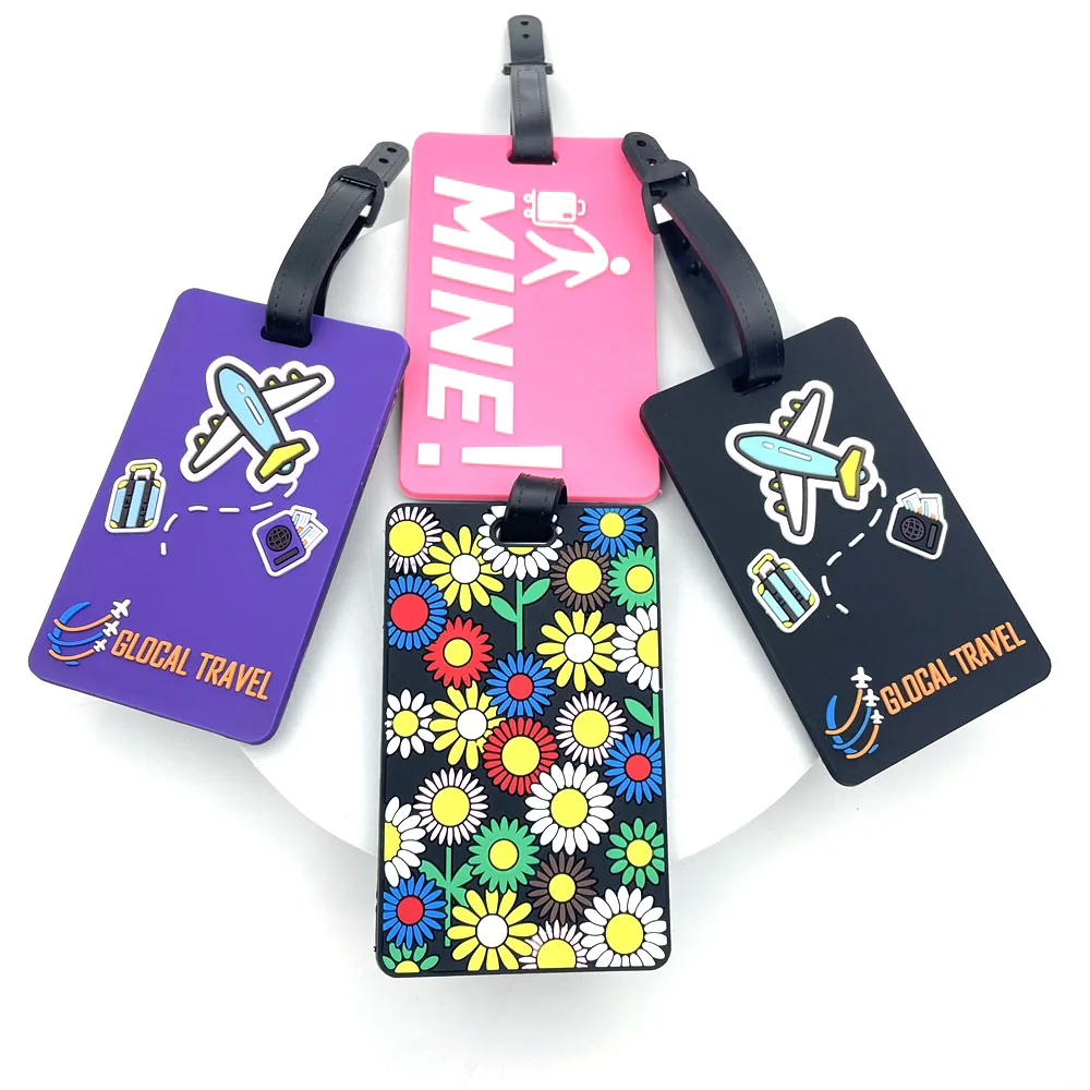 

1PCS New Fashion Silicon Luggage Tags Travel Accessories for Bags Portable Luggage Tag Cartoon Style for Girls Boys Card Cover
