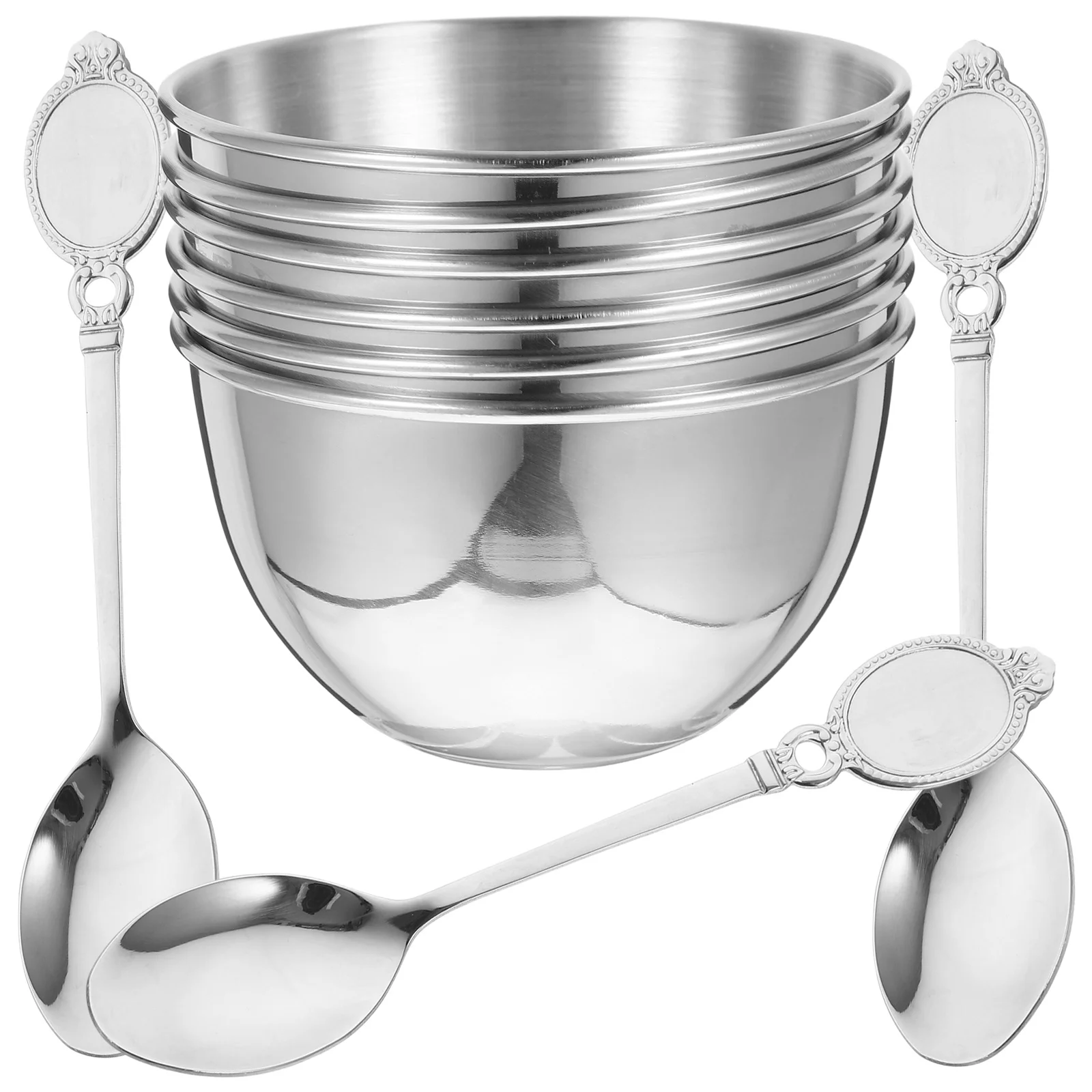 

1 комплект мисок для макания из нержавеющей стали, круглые маленькие миски для соуса, тарелка для соуса для барбекю, многофункциональные блюда для приправ, металлические блюда для макания