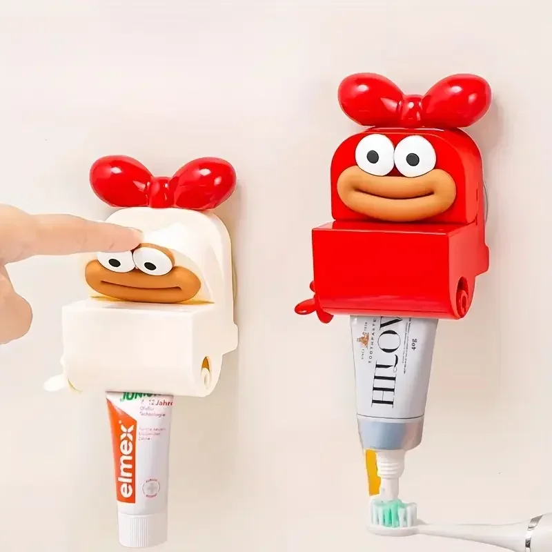 

Manual Wall-Mounted Plastic Automatic Toothpaste Dispenser, Creative Lazy Person'S God, Non-Electric, for Home Use