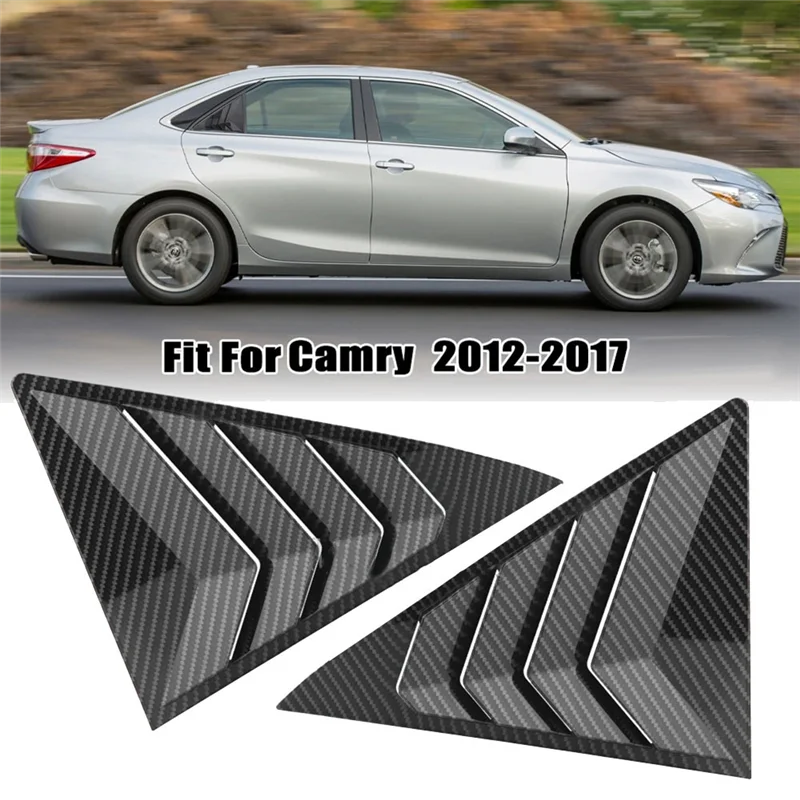 1Pair Rear Window Louver Cover Trim Deflector for 7Th 2012-2017 Shutter Vent Decorate Sticker A