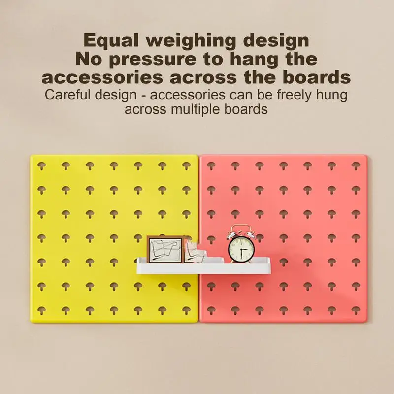 Wall Mounted Pegboard Wall Storage Hanging Shelf Storage Hooks Wall Organizer Box Multipurpose Organization Kitchen Accessories