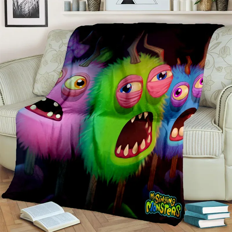 My Singing Monsters Videospiel-Cartoon-3D-Decke, weiche Überwurfdecke für Zuhause, Schlafzimmer, Bett, Sofa, Picknick, Reisedecke, Decke für Kinder