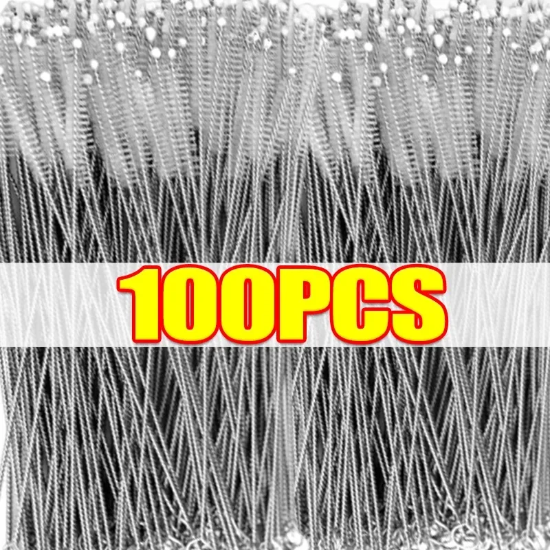 100/1pcs Stainless Steel Straw Cleaning Brushes Long Handle Drink Tube Pipe Cleaner Brush Long Handle Baby Cup Nylon Clean Tools