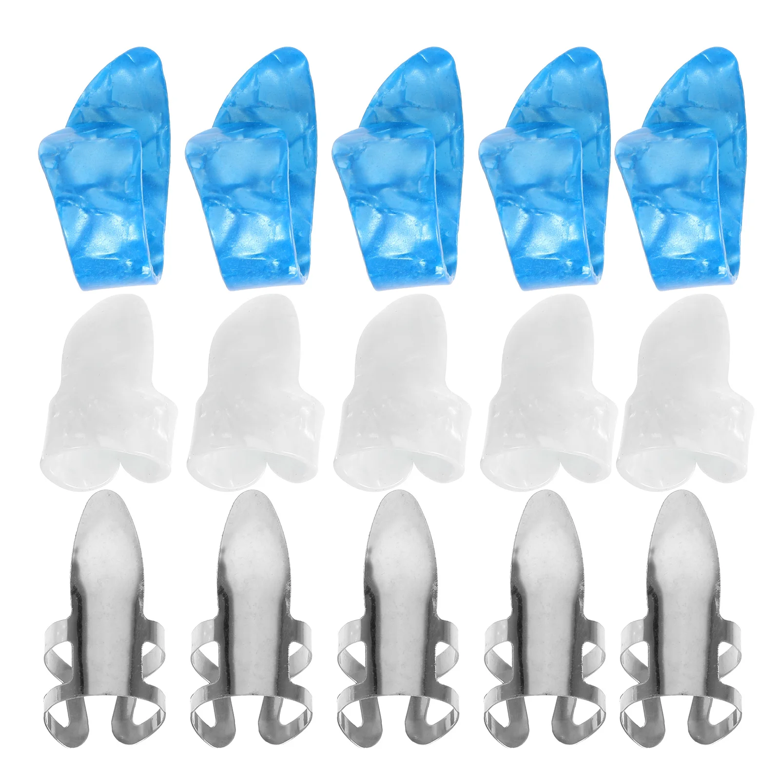 

15pcs Stainless Steel Celluloid Thumb Finger Picks Lightweight Durable Ultra Thin Portable Professional Use Storage Box Included