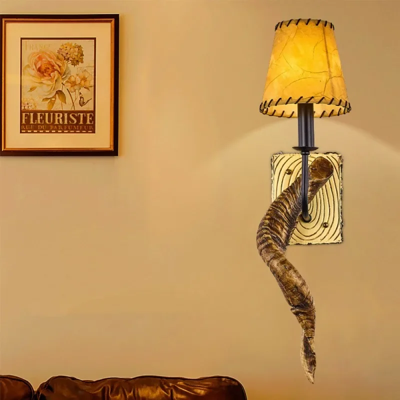 

ABEL Modern Resin Wall Lamp LED Creative Ox Horn Sconces Lights For Home Living Room Bedroom Corridor Decor