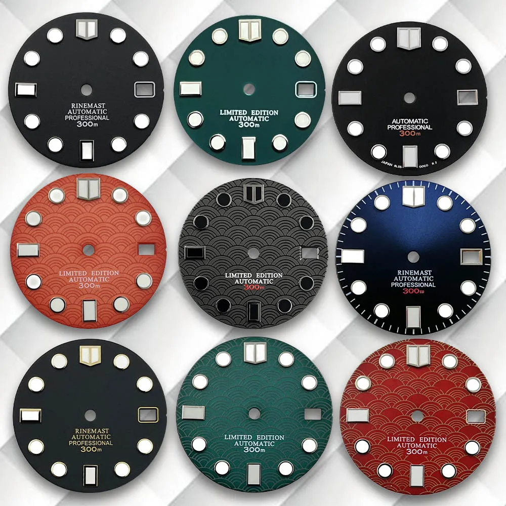 

28.5mm S Logo Scale Dial Green Luminous Fit NH35/NH36/4R/7S Movement Diving Latest styles Watch Modification Accessories