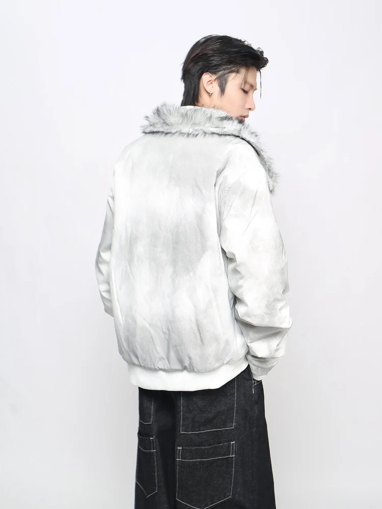 سترات قطنية عصرية بأكمام طويلة للرجال والنساء لخريف وشتاء 2025 وياقة من الفرو الصناعي سترات عصرية سميكة ودافئة #4