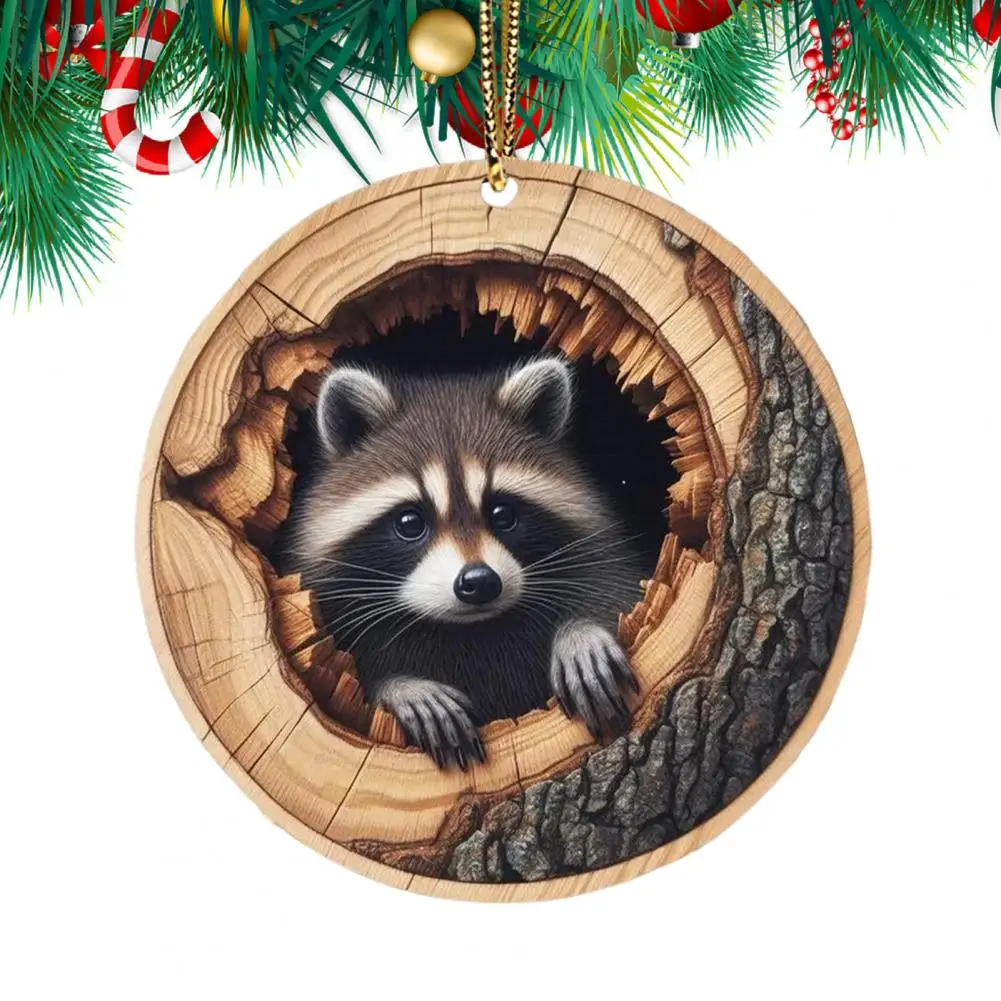 Charming Animal-themed Ornaments Rustic Christmas Ornament Set 2d Acrylic Forest Wildlife Decorations for Holiday for Lovers