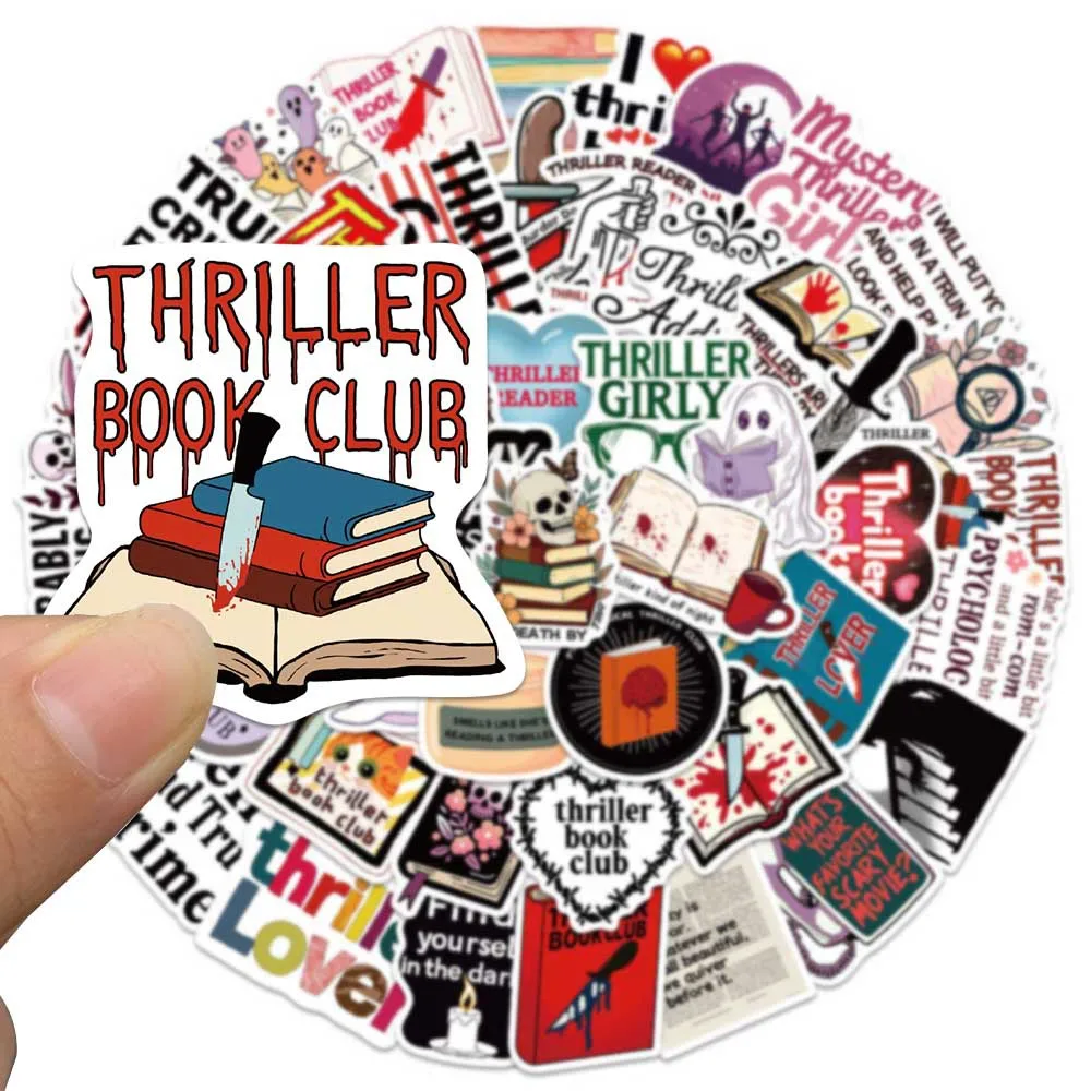 50 قطعة ملصقات كتاب الإثارة كتب الرعب ملصقات صناعة يدوية سكرابوكينغ الهاتف الأمتعة سكيت الشارات مقاوم للماء