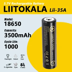 1-40PCS LiitoKala 35A-JT 3.7V 18650 3500mAh rechargeable battery 3500mAh high capacity 3.7V pointed light flashlight battery