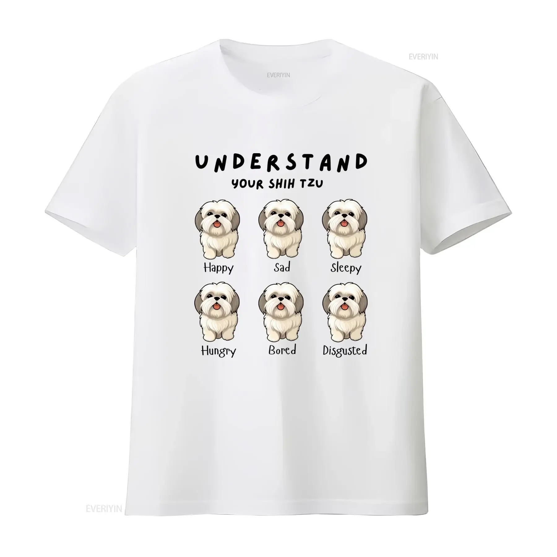Understand Your Shih Tzu T Shirt Funny Dog Lover Casual Crew Neck Slight Stretch Fabric Regular Fit Print Pattern Perfect