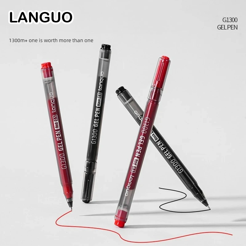 

Languo Large Capacity 0.5mm Gel Pen Red Black Ink Quick Dry Smooth Writing Pen Office Signing Office School Supplies Stationery