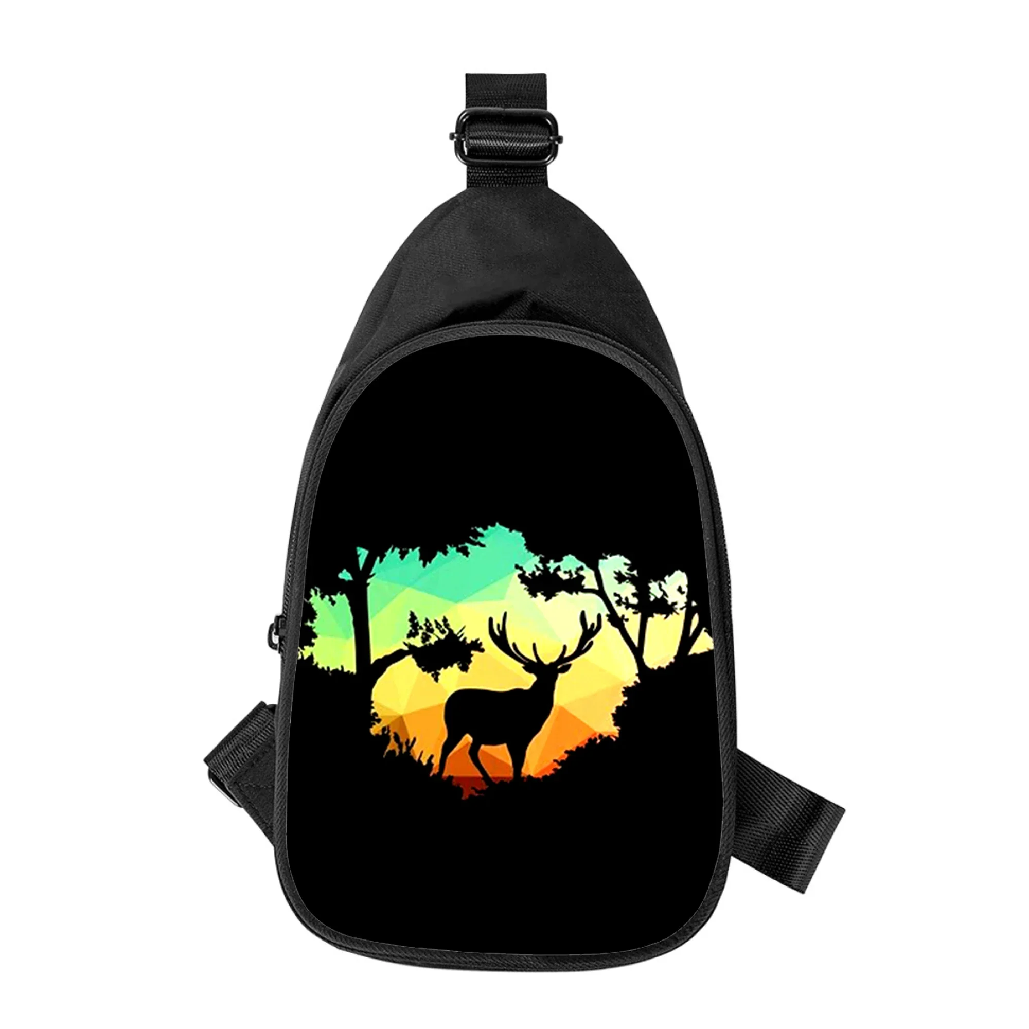 Sac de poitrine à bandoulière pour hommes et femmes, sac de taille d'école pour mari, sac de poitrine masculin, impression 3D de cerf, animal mignon, initié en alertes onale, nouveau