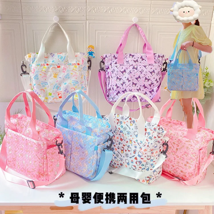 KT PomPurin Melody R8854 bolsos de hombro de Anime, bolso de mano de dibujos animados, Tote de almacenamiento informal, bolso de mensajero con asa