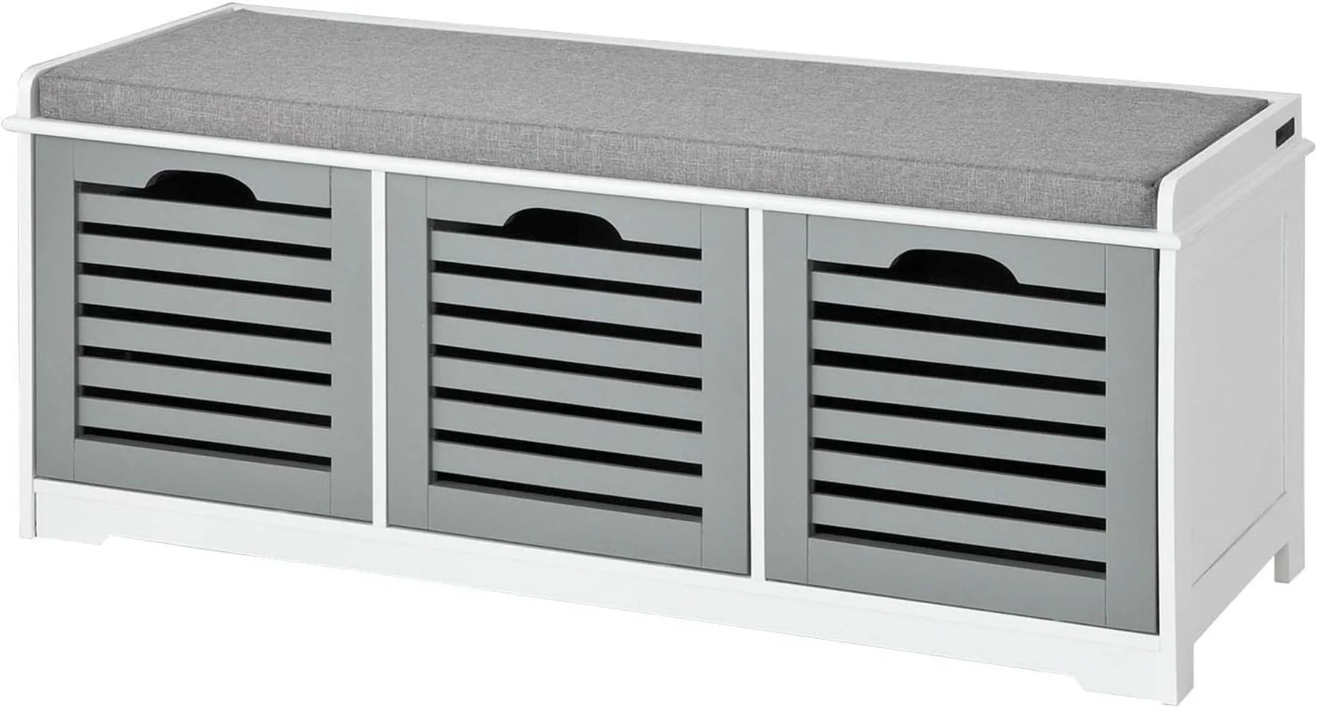 

Haotian FSR23-HG, Storage Bench with 3 Drawers & Padded Seat Cushion, Hallway Bench Shoe Cabinet Shoe Bench