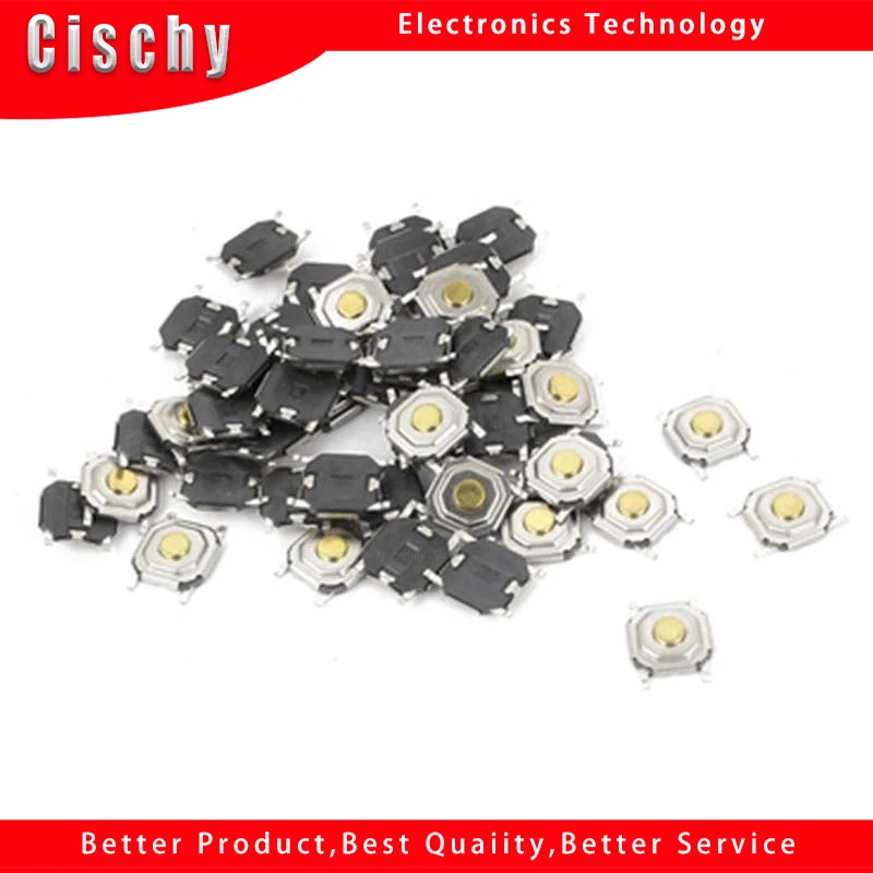 100PC/Lot SMD 4*4*1.5MM 4X4X1.5MM Tactile Tact Push Button Micro Switch Momentary In Stock