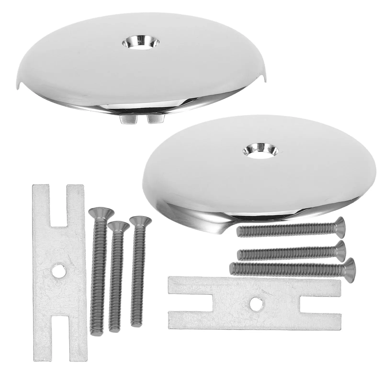 

2Set Bathtub Overflow Cover One Hole Drain Stopper Set with Screws Tub Drain Assembly Replacement Kit for Bathroom Tub Repair