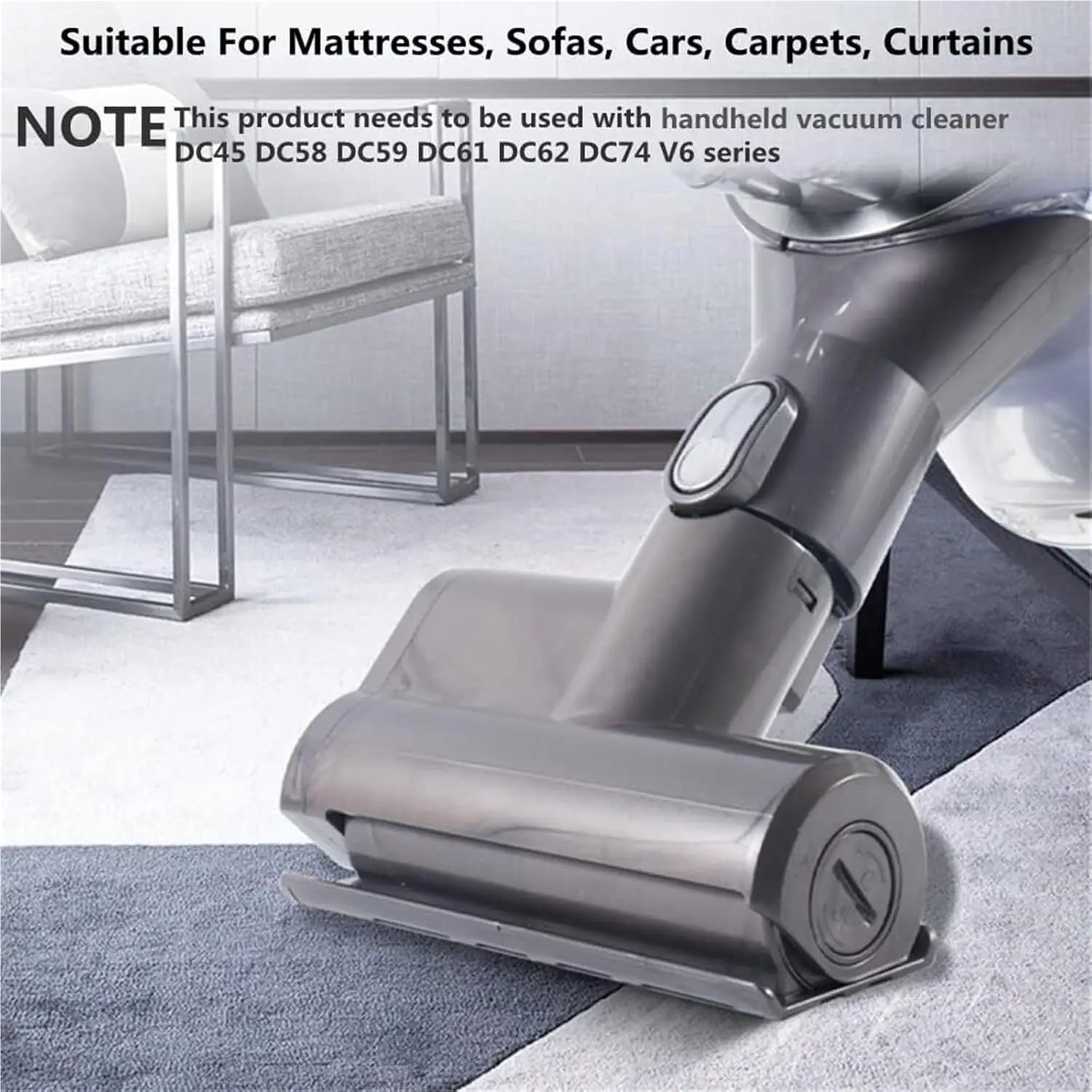 Mini Motorized Tool Brush Head For Dyson V6 DC45 DC58 DC59 Stick Vacuum Cleaner Head Replacement Parts for Mattress Tool for Bed