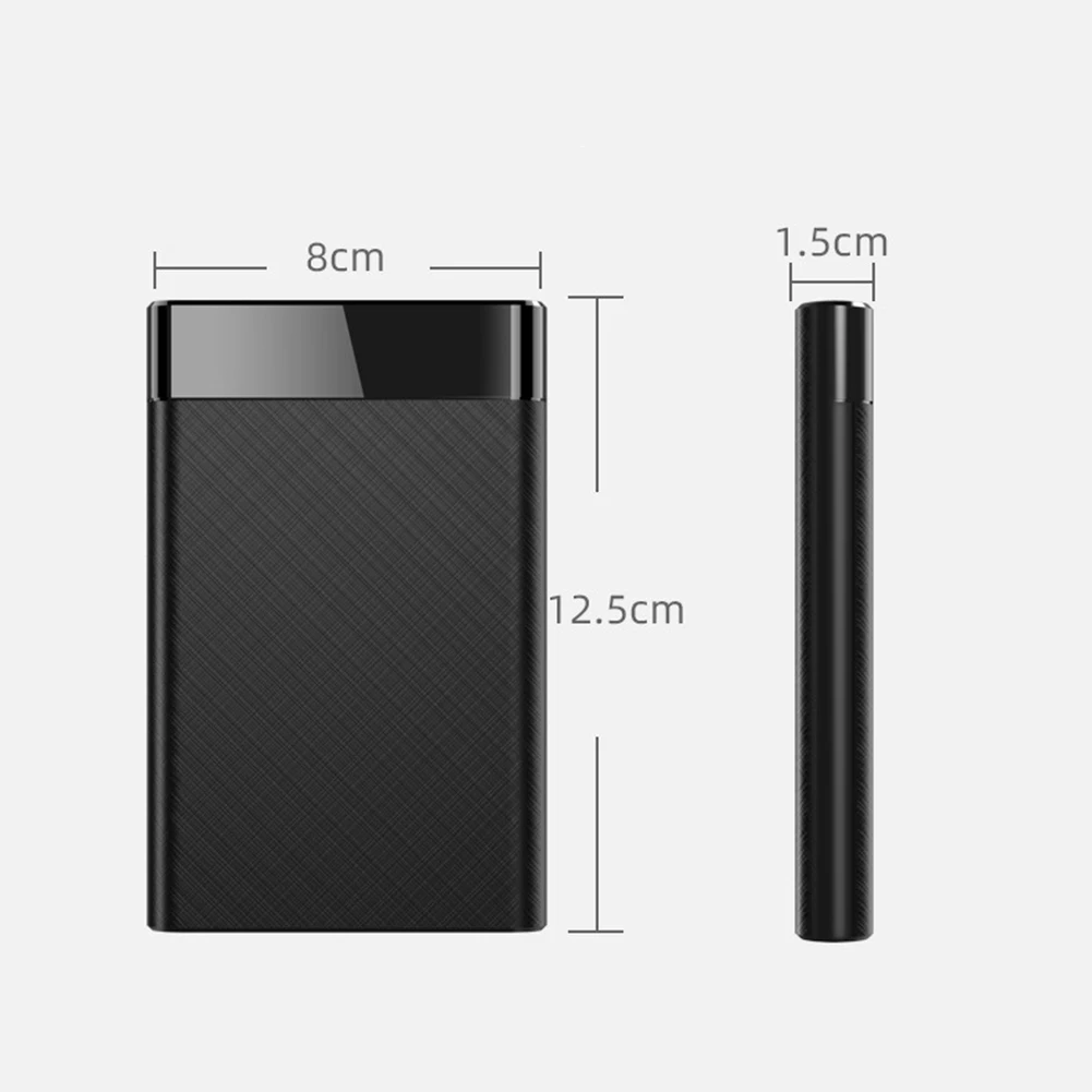 Корпус 2,5-дюймового жесткого диска 5 Гбит/с USB 3.1 к SATA Корпус внешнего жесткого диска Plug and Play с кабелем Type-C 3.1 для SSD и HDD