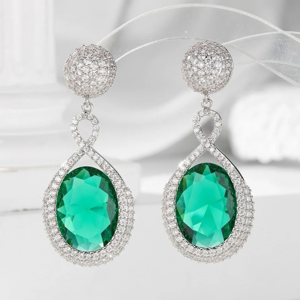 Water Droplets Dangle Earrings for Women Elegant CZ Crystal Shining Long Hanging Ear Fashion Wedding Party Jewelry