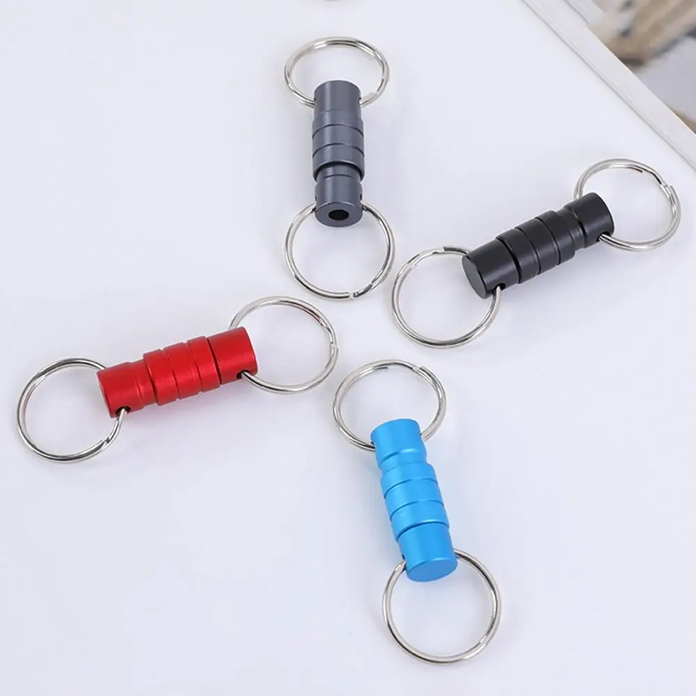 Double Headed Quick Release Keychain Aluminum Alloy 360° Rotation Clip Pull Apart Buckle Retractable Mini Pull Apart Key Rings