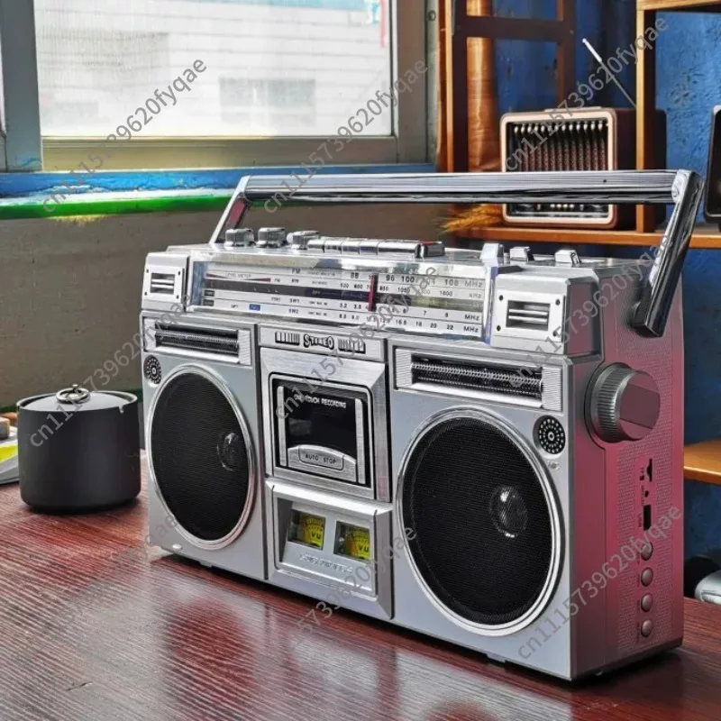 Retro Nostalgic Stereo Dual Channel Tape Machine Cassette Machine Radio Recorder Bluetooth