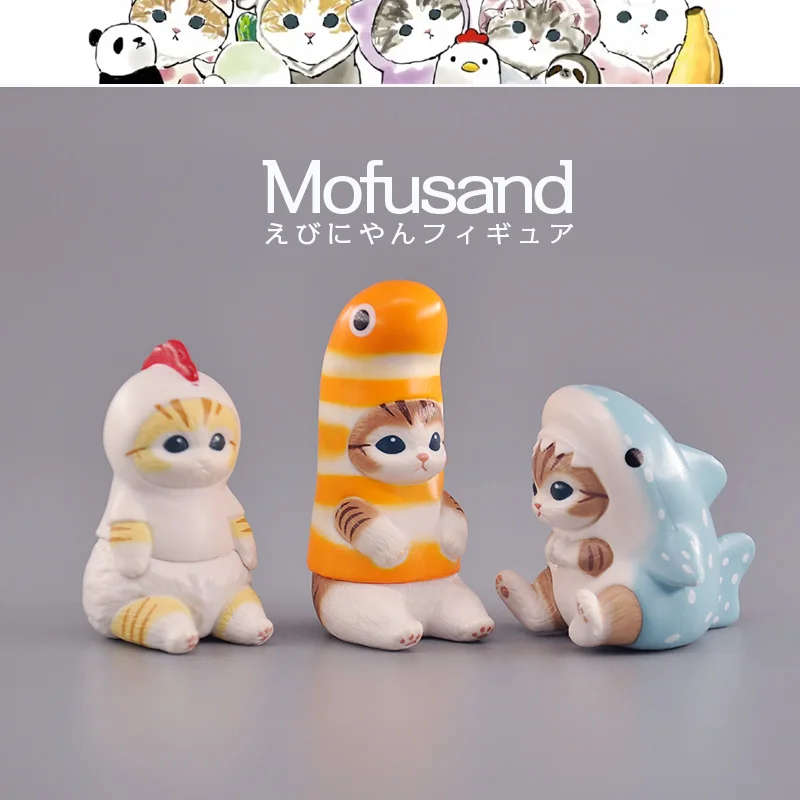 Mofusand Cat Shark Combination Creature Cute Dolls Eikoh Japan Genuine Bulk Collection Model Gashapon Toy