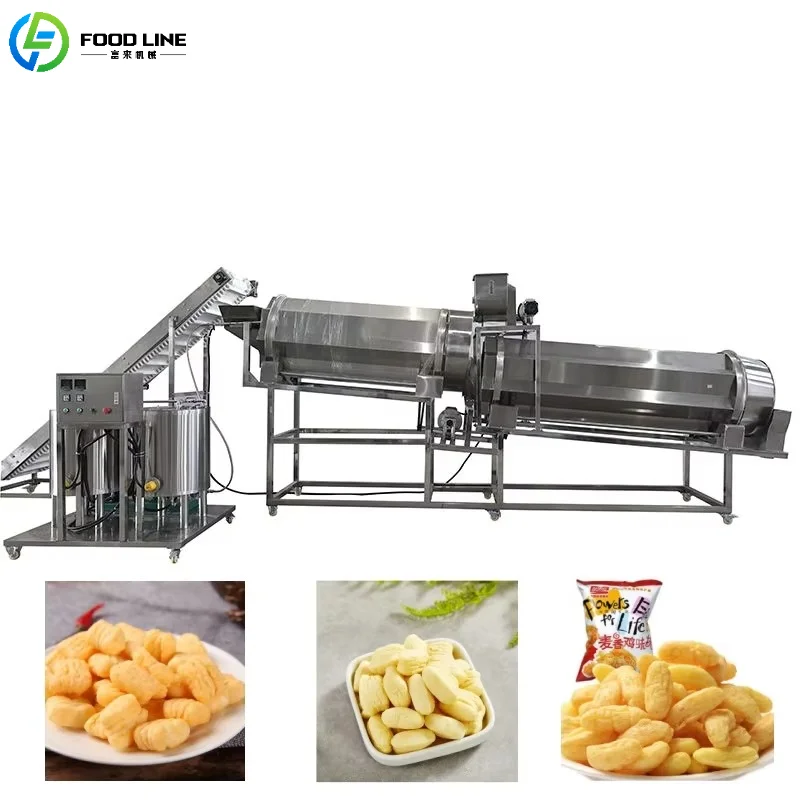 Customized Commercial Puffed Food Production Line with Twin Screw Extruder Puffed Snack Production Line High Efficiency