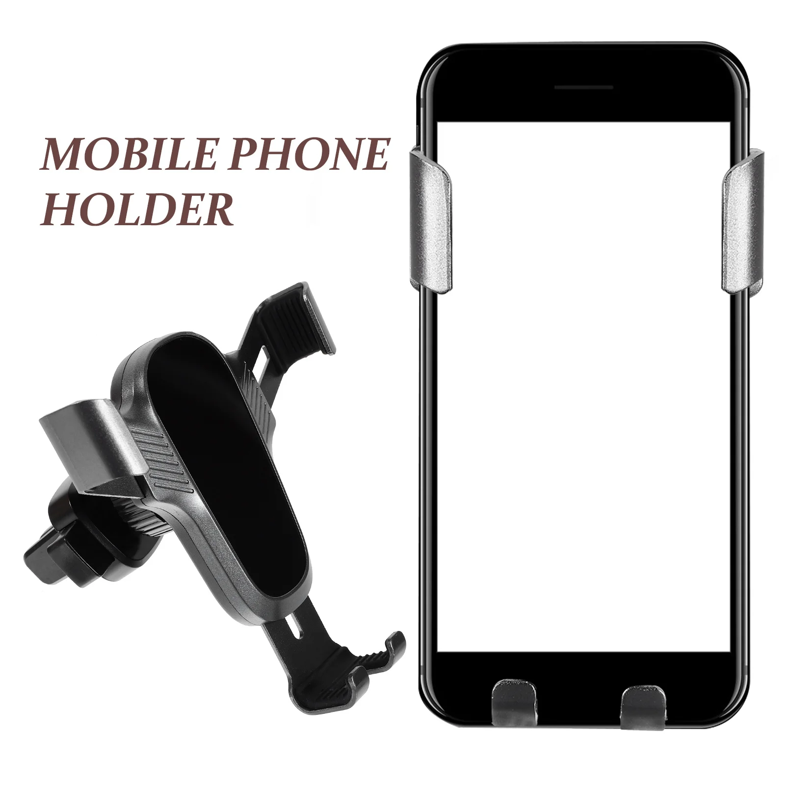 

1Set Car Phone Bracket Linkage Design Air Vent Clip Durable Practical Mobile Phone Holder Transparent Stylish Rack