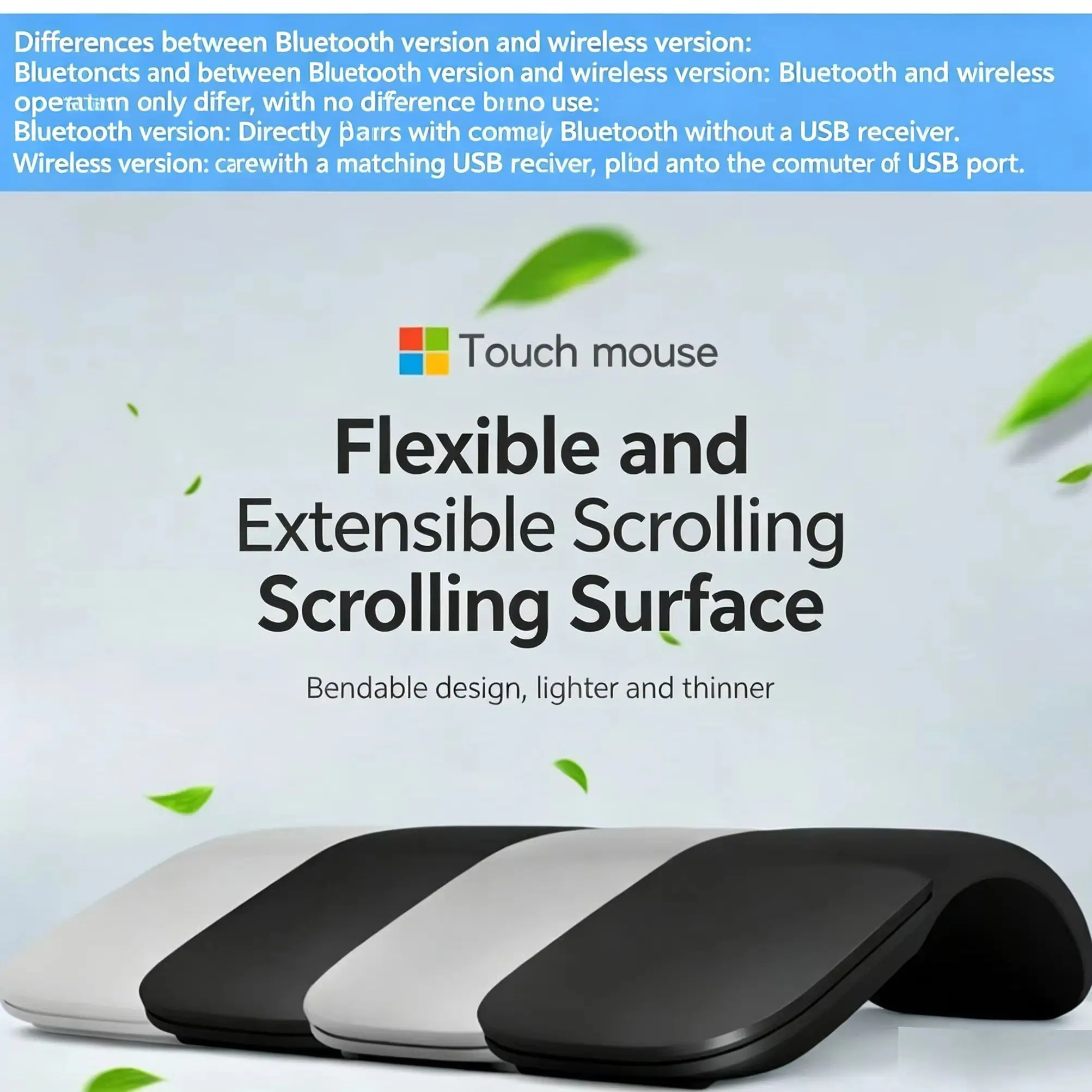 Packet Folding Wireless Mouse 2.4G/Bluetooth Slient Click Wireless Lightweight Mouse For PC Computer Laptop Office Work Mouse