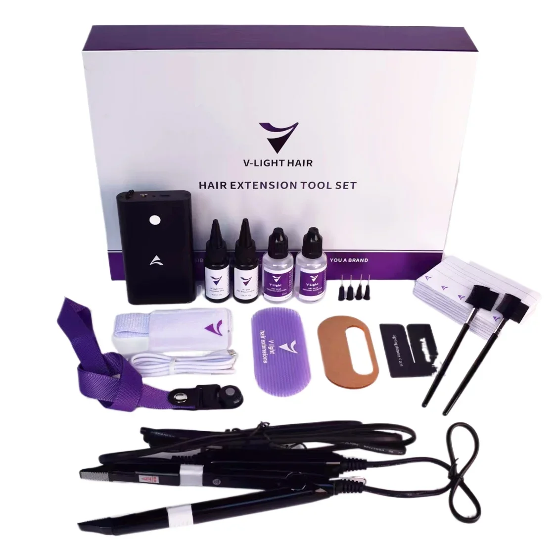 V light Hair Extensions kit latest v light Hair Extensions machine set with v light hair extensions glue, remover glue/2025 hots