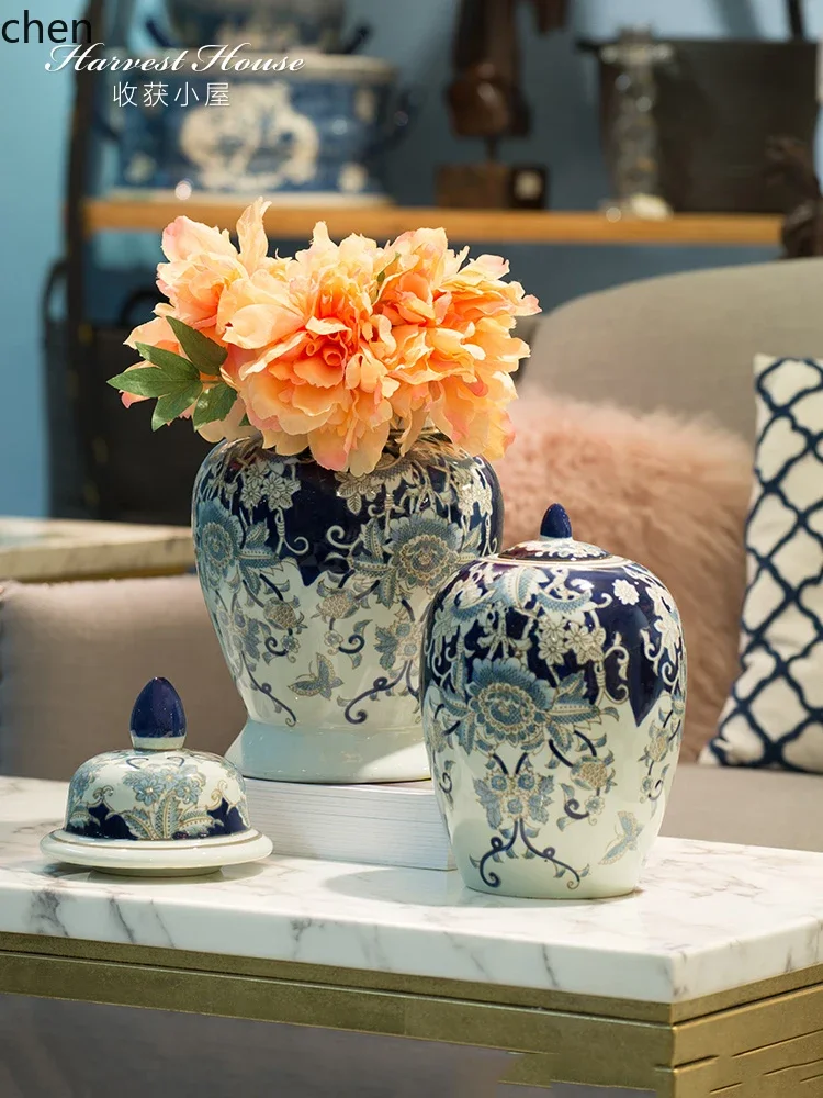 L20-Underglaze Hand-painted Blue and White Porcelain Ceramic Vase General Bottle Crack Mix and Match Decoration