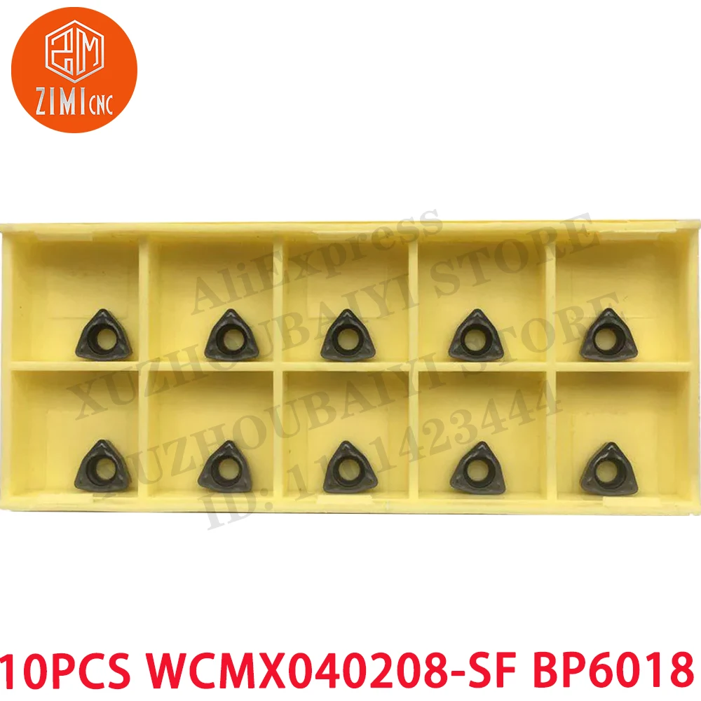 10PCS WCMX040208-SF BP6018 U-Drill Carbide Drilling Inserts WC Style 21 - 24.5 mm CNC tools metal lathe mechanical cutting tools