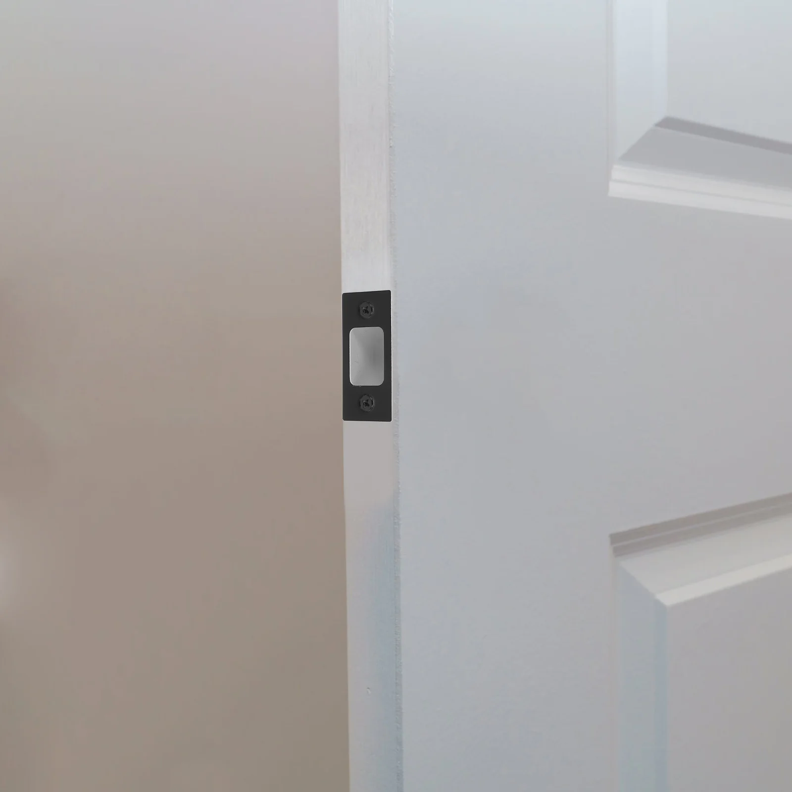 

4pcs Stainless Steel Strike Plate Replacement, Deadbolt Latch Plate For Room House Doors, Front Door Security Lock Plate, Metal