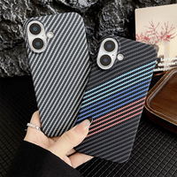 Slim Matte Carbon Fibre Texture Frameless Phone Cases For iPhone 11 12 13 14 15 16 Pro Max Plus Half Pack Shockproof Hard Cover