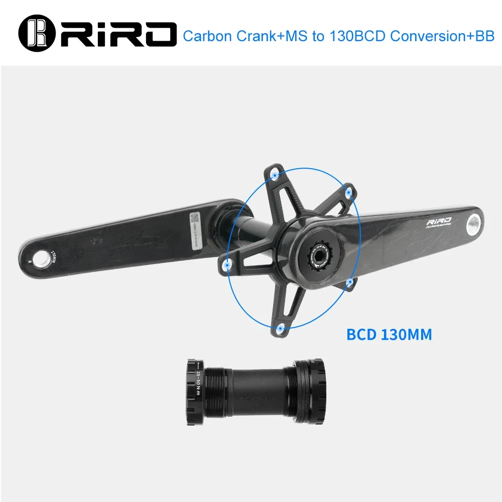 Riro-カーボンファイバーロードバイククランク,1つのチェーンリング