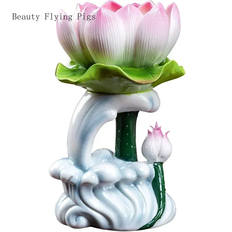 High Grade Ceramic Lotus Candle Holder, Butter Candle Holder,Buddha Ware Supplies Feng Shui Buddhism,living Room Home Decoration