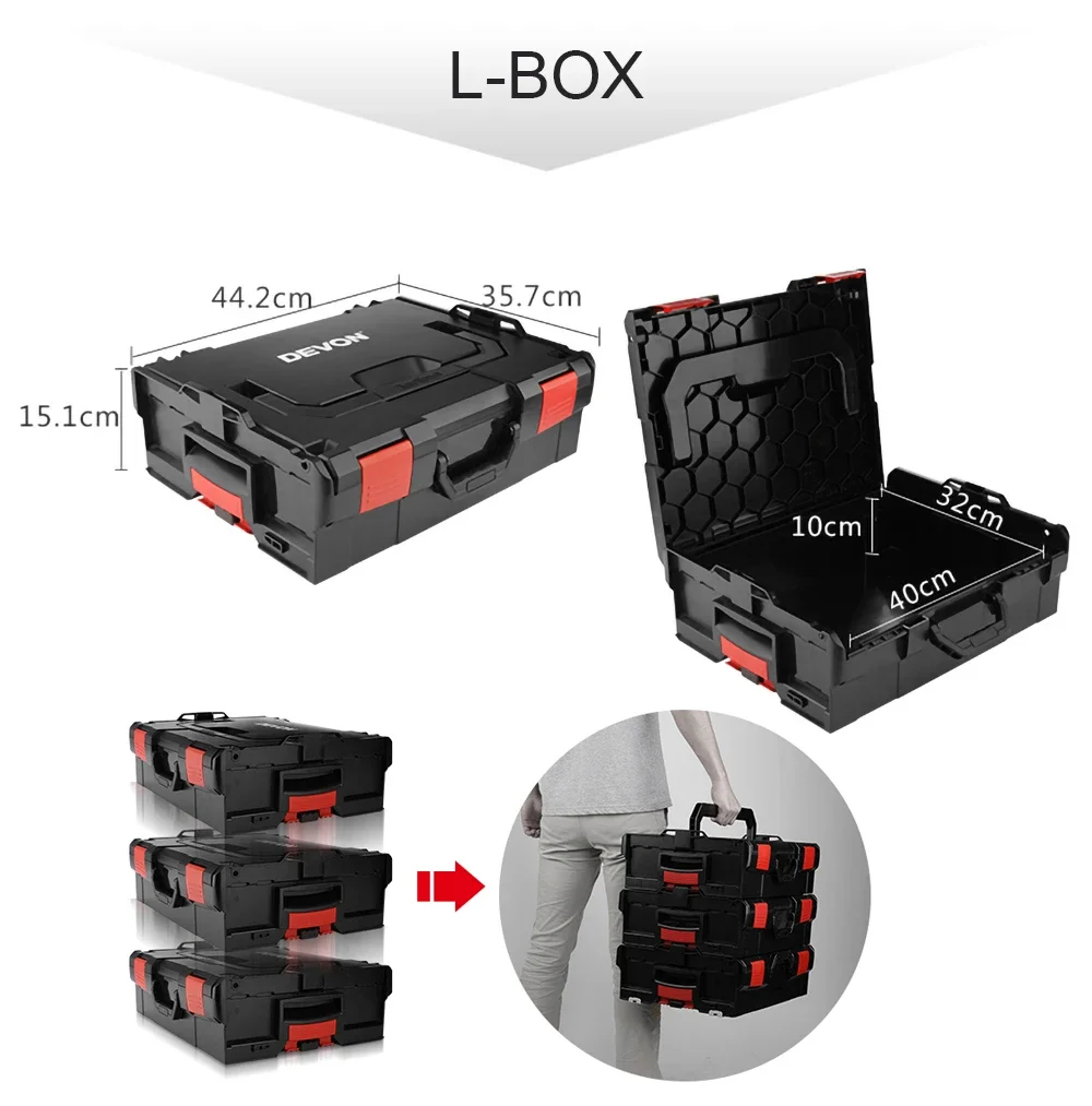 Imagem -04 - Devon-hand Toolbox Storage Ipx55 Impermeável Combinação de Pilha Livre Alta Resistência Terno Portátil para 5733 2905 5401 5402 Series