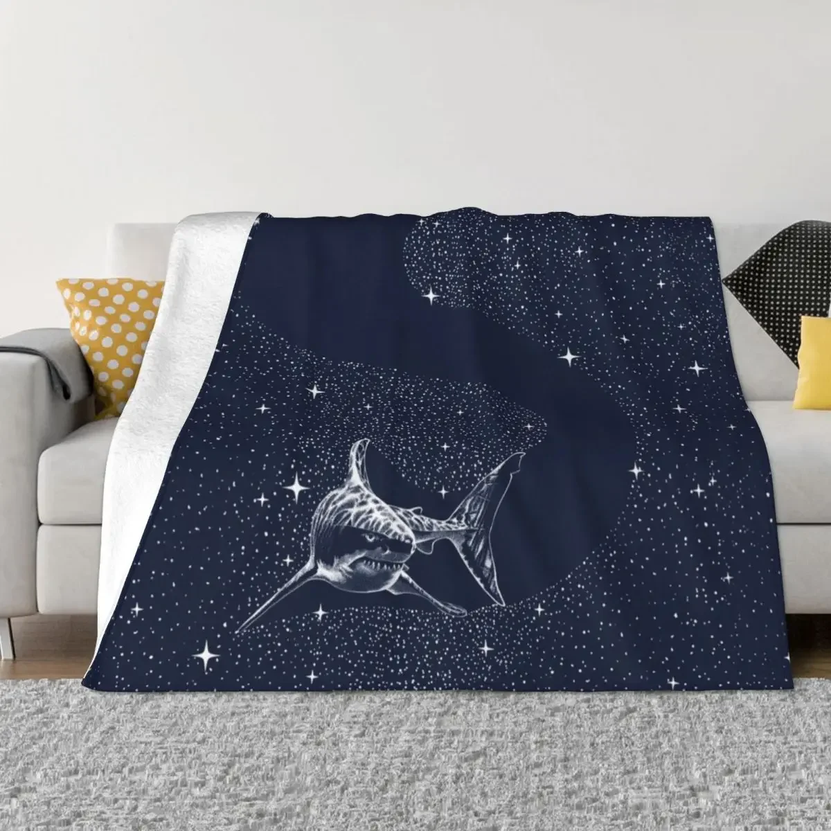 

Starry Shark Throw Blanket Sofa Quilt manga Quilt Blankets