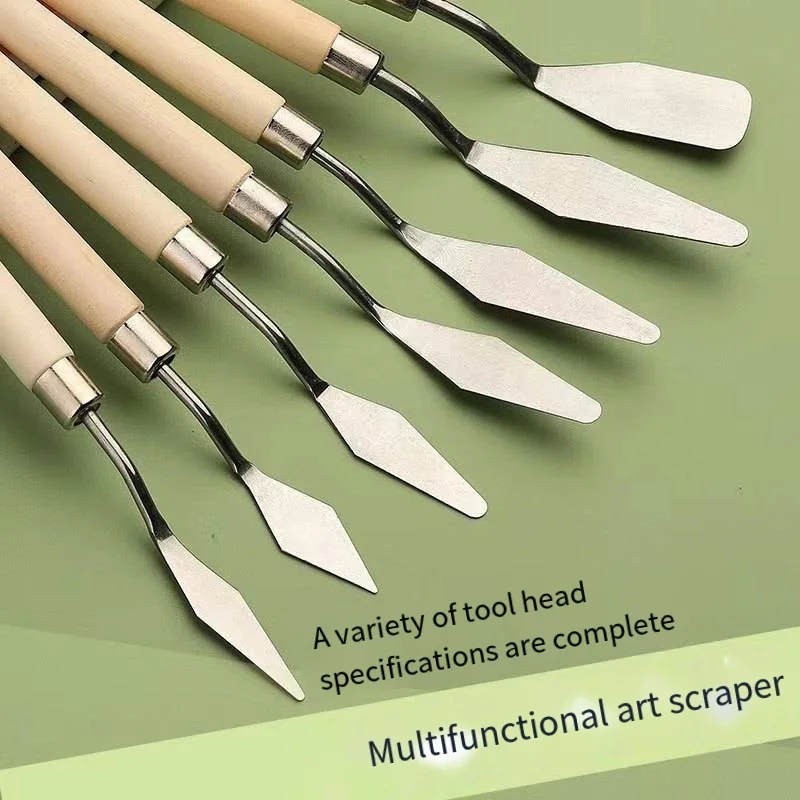 Simple art scraper gouache acrylic scraper oil painting knife paint scraper 7 sets