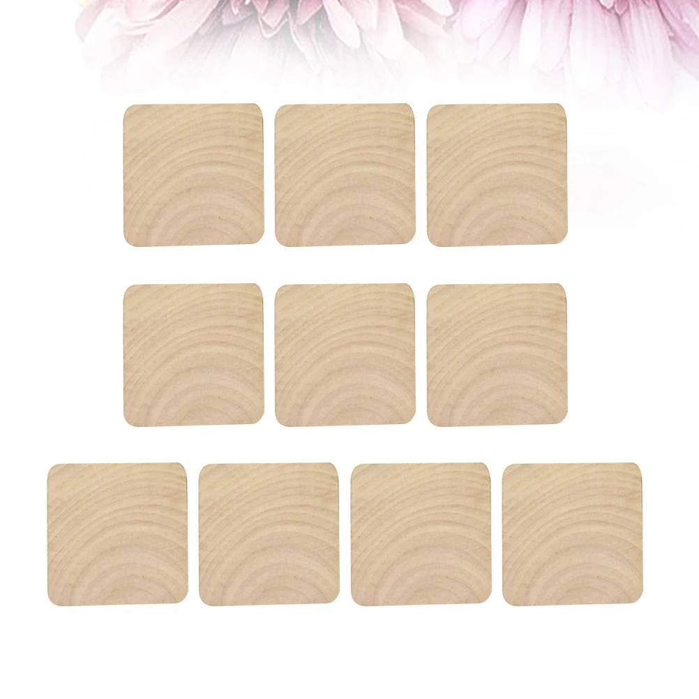 

10Pcs 4x4x1.2cm Wooden Base Blank Unfinished Blocks for DIY Crafts Making Engravable Design Wooden Base