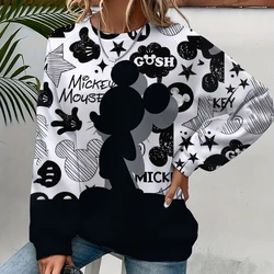 Mickey Mouse Cartoon Anime Women's Hoodie Spring and Autumn Edition Women's Round Neck Hoodie 2024 New Casual Couple Sportswear