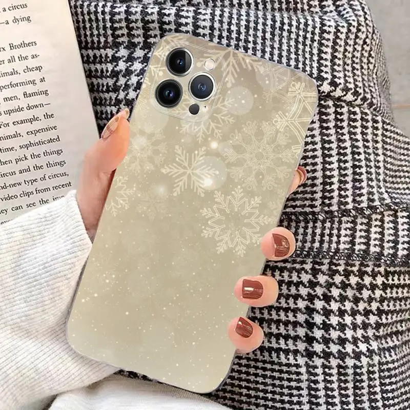 Christmas Snowflake Phone Case Silicone Soft for iphone 14 13 12 11 Pro Mini XS MAX 8 7 6 Plus X XS XR Cover