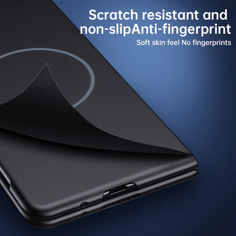 삼성 갤럭시 Z 폴드 7 6 5 4용 미니멀 슬림 마그네틱 프레임리스 PC 폰 케이스, 피부 친화적 무선 충전 보호 커버