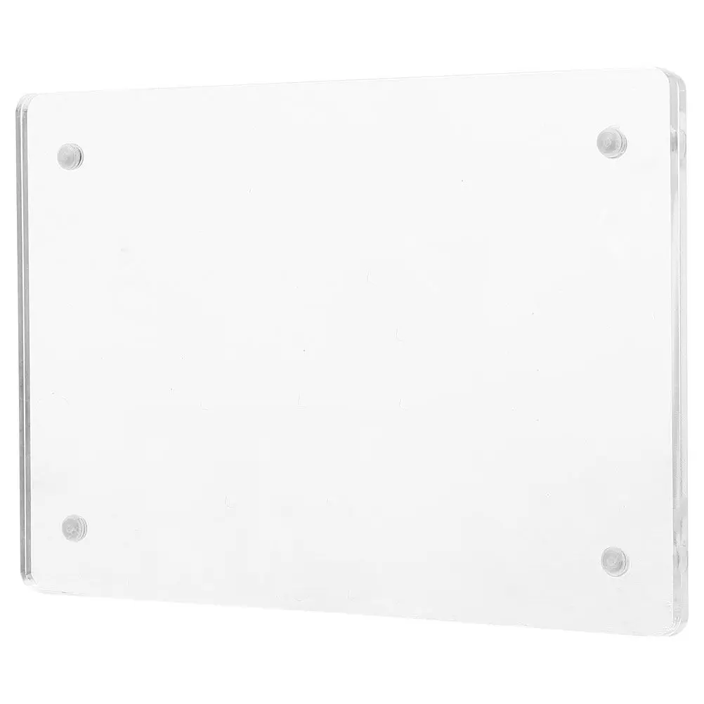

Clear Acrylic Display Stand Double Sided Magnetic Frame for Business Card Tabletop Sign Holder Office Store Desk Nameplates