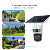 For 4G LTE Solar Panels Powered Wireless Dual Lens Surveillance Cameras V380 Pro Outdoor Security WiFi 4G Sim Card Solar Camera