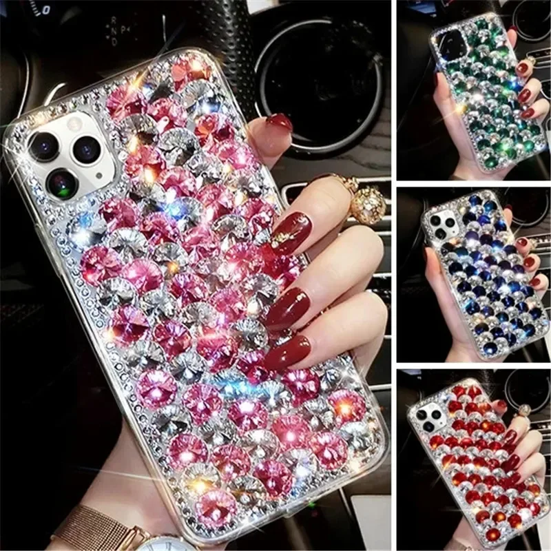 Luxury Handmade Jewelry Phone Cases, Crystal Gem Rhinestone Covers for Xiaomi 12 13 14 and Redmi Note 10 11 12 13